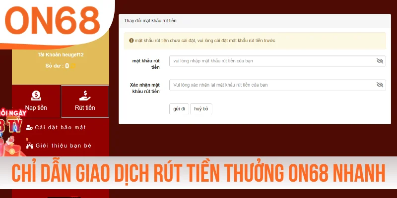 Chỉ dẫn giao dịch rút tiền thưởng nhanh gọn