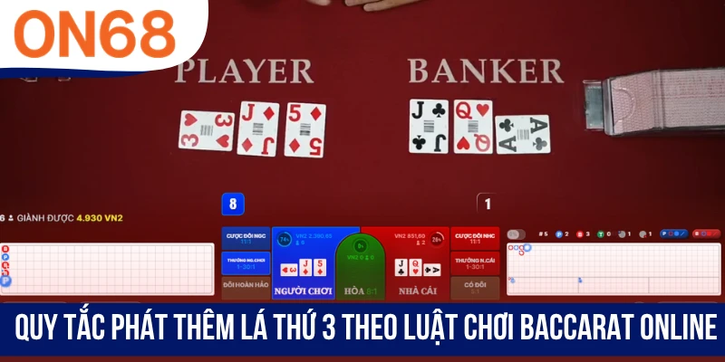 Quy tắc phát thêm lá thứ 3 theo luật chơi Baccarat online
